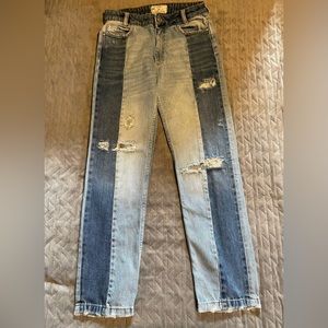 Free people jeans womens size 25x26‎ blue pre-owned condition